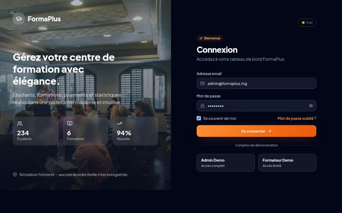Aperçu du projet FormaPlus